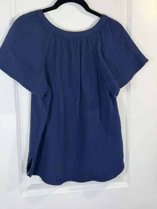 Tommy Bahama Island Gauze Short-Sleeve V-Neck Top, Size S - Picture 3 of 8